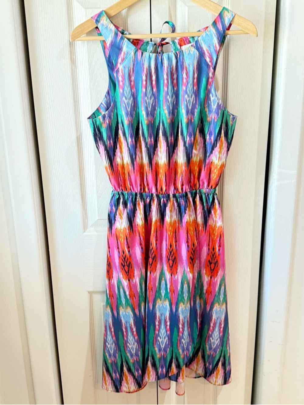 Athleta Martinique Ikat Print Midi Dress - Pink, Blue, Green, Orange
